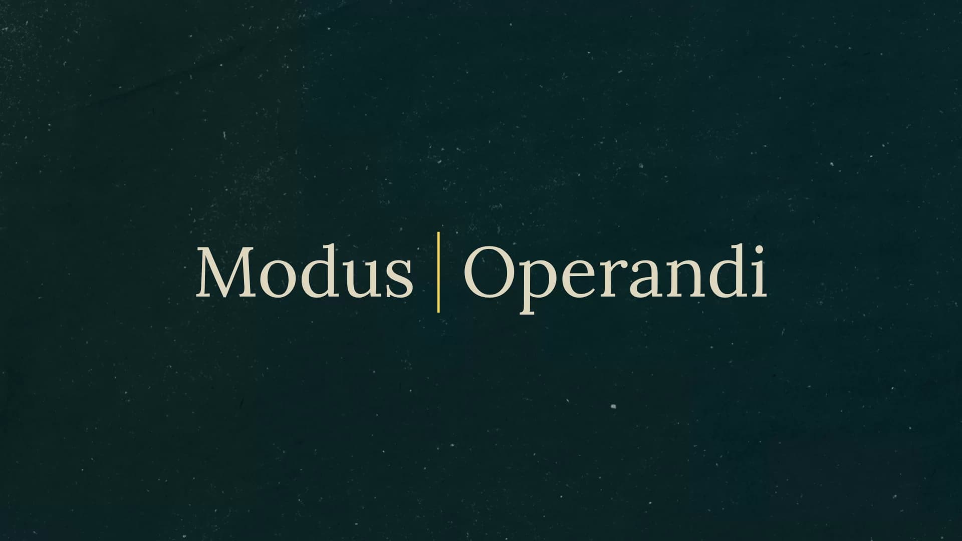 Modus Operandi – Pastor Roach